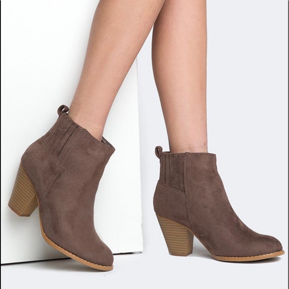 Brown Suede Booties
